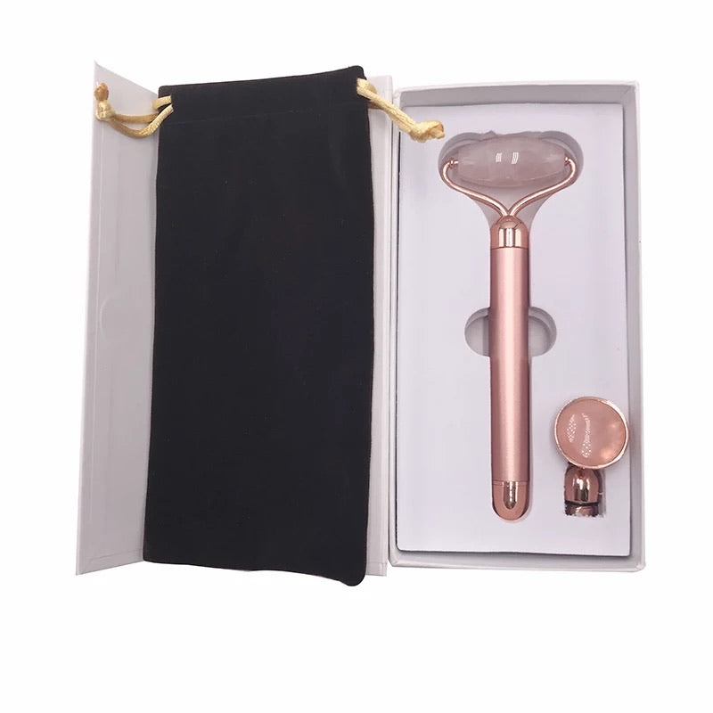 2 in 1 Vibrating Rose Quartz Jade Roller