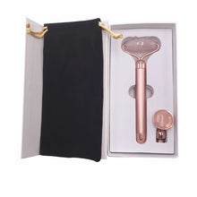 Load image into Gallery viewer, 2 in 1 Vibrating Rose Quartz Jade Roller